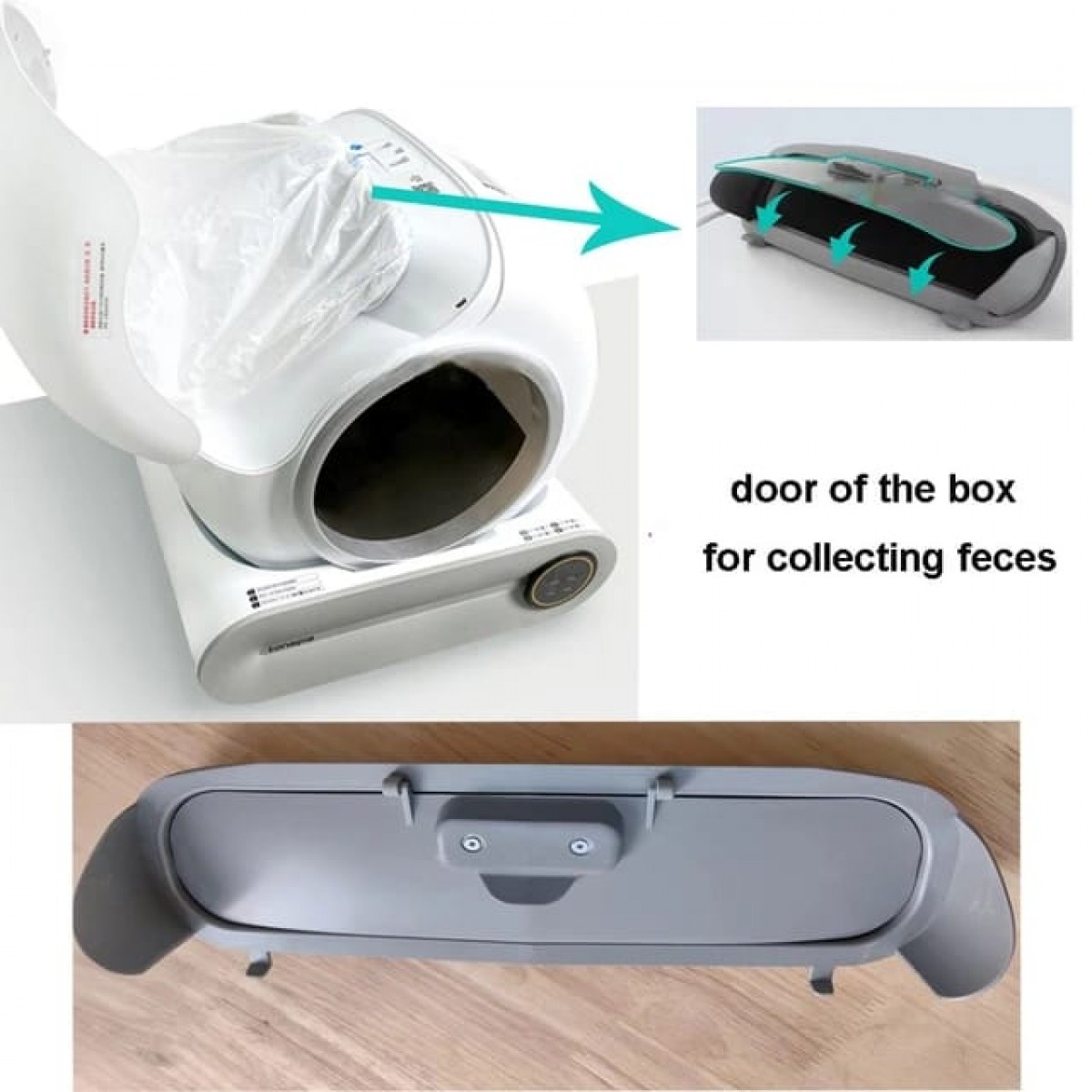 Automatic Cat Litter Box Accessories Door Bottom Bin Ventilation 